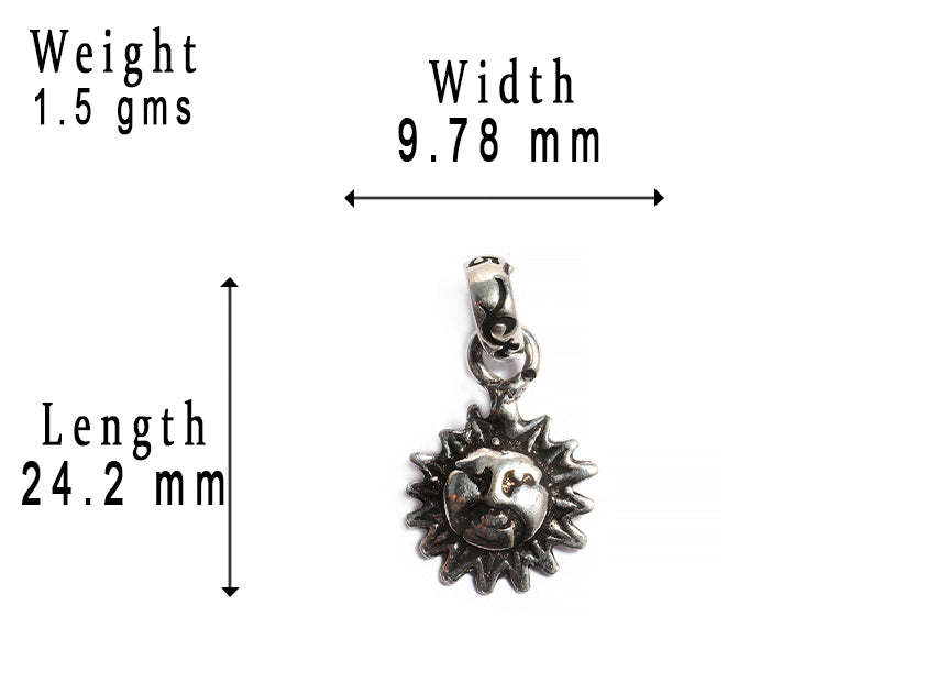JSAJ Silver 925 Sterling Silver GOD PENDENT LOCKET SURAJ IN SMALL SIZE UNISEX PENDENT