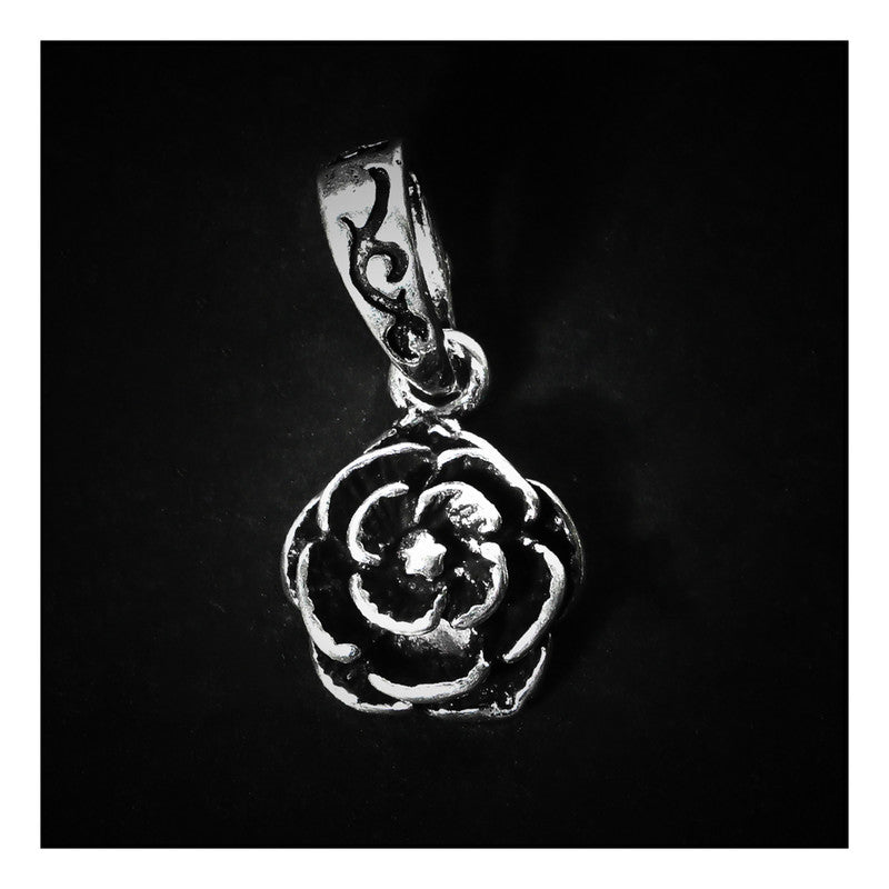JSAJ Silver 925 Sterling Silver PENDENT LOCKET ROSE STYLE IN SMALL SIZE UNISEX PENDENT