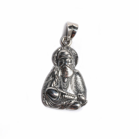 JSAJ Silver 925 Sterling Silver GOD PENDENT LOCKET GURU NANAK DEV JI IN MEDIUM SIZE UNISEX PENDENT L