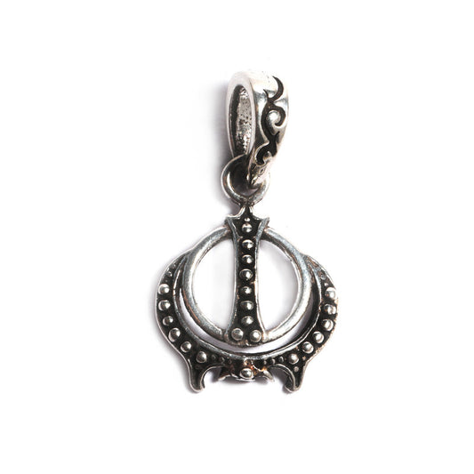 JSAJ Silver 925 Sterling Silver GOD PENDENT LOCKET KHANDA SAHIB IN SMALL SIZE UNISEX PENDENT