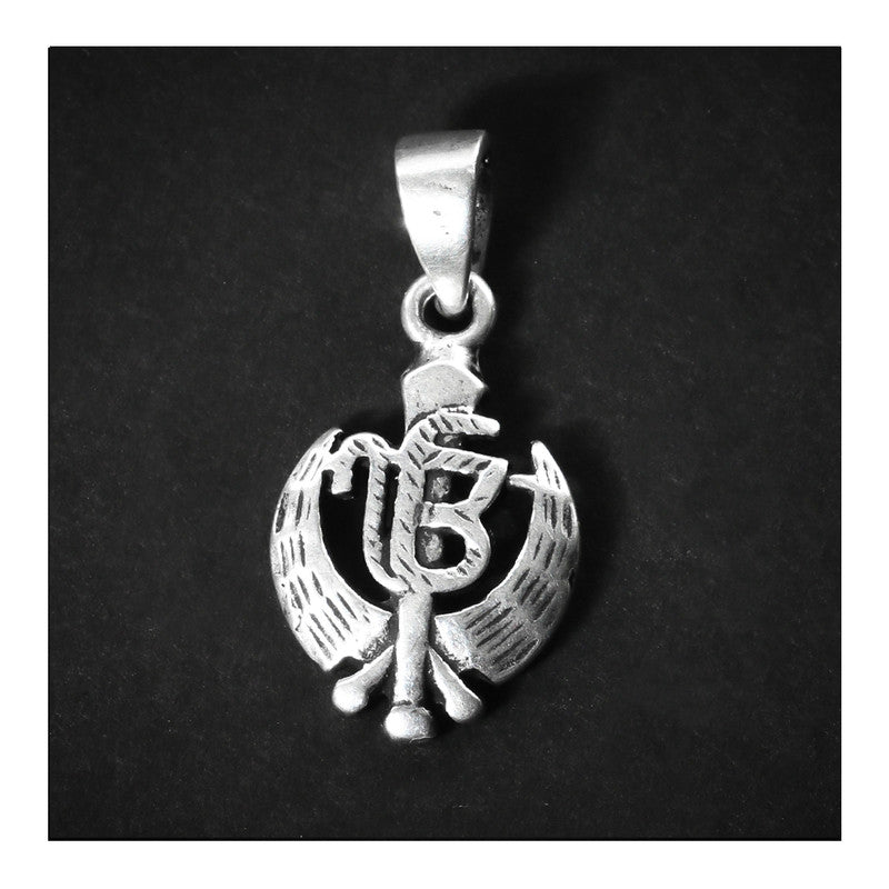 JSAJ Silver 925 Sterling Silver GOD PENDENT LOCKET KHANDA SAHIB IN NEW STYLE IN SMALL SIZE UNISEX PENDENT