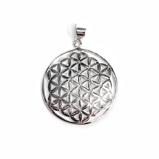 JSAJ Silver 925 Sterling Silver JAALI N BOX CIRLCE PENDENT WITH TRANGLE SHAP JALI DESIGN IN BIG SIZE UNISEX PENDENT
