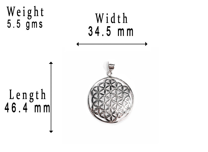 JSAJ Silver 925 Sterling Silver JAALI N BOX CIRLCE PENDENT WITH TRANGLE SHAP JALI DESIGN IN BIG SIZE UNISEX PENDENT