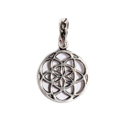 JSAJ Silver 925 Sterling Silver JAALI N BOX CIRLCE PENDENT WITH UNIQUE DESIGN IN SMALL SIZE UNISEX PENDENT