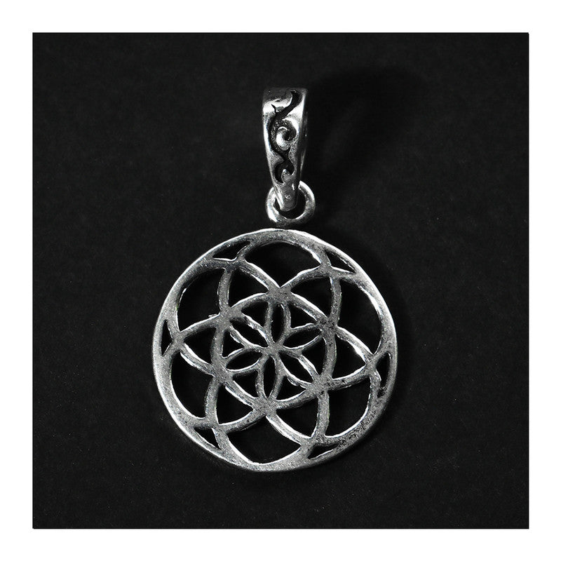 JSAJ Silver 925 Sterling Silver JAALI N BOX CIRLCE PENDENT WITH UNIQUE DESIGN IN SMALL SIZE UNISEX PENDENT