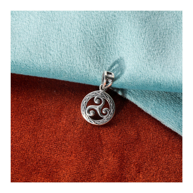 JSAJ Silver 925 Sterling Silver JAALI N BOX CIRLCE PENDENT IN SMALL SIZE UNISEX PENDENT