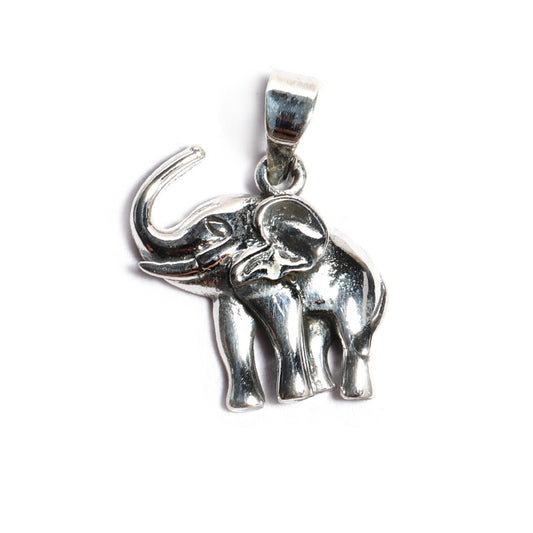 JSAJ Silver 925 Sterling Silver ANIMAL PENDANT ELEPHENTS HATTI IN SMALL SIZE UNISEX PENDENT