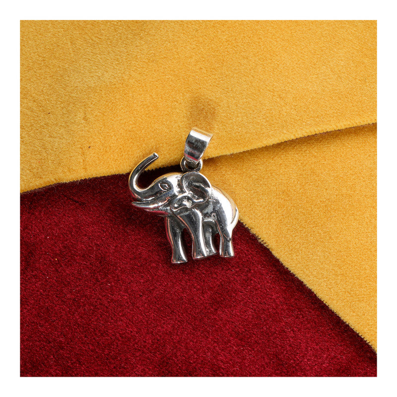 JSAJ Silver 925 Sterling Silver ANIMAL PENDANT ELEPHENTS HATTI IN SMALL SIZE UNISEX PENDENT