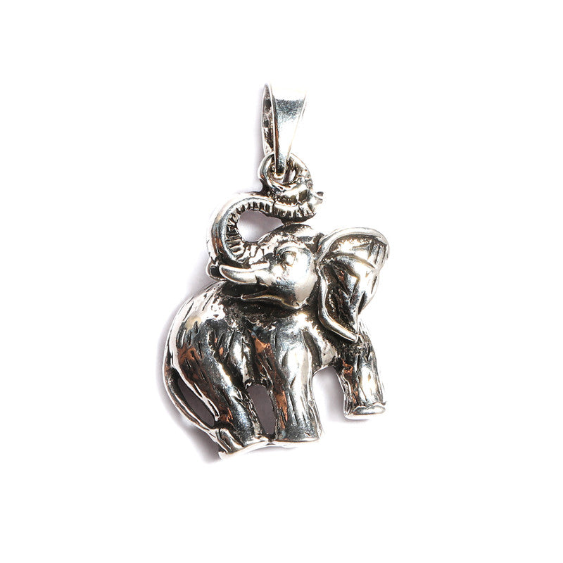 JSAJ Silver 925 Sterling Silver ANIMAL PENDANT ELEPHENTS HATTI IN SMALL SIZE UNISEX PENDENT