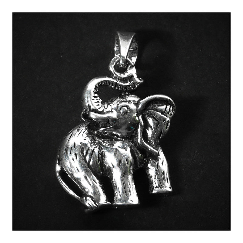 JSAJ Silver 925 Sterling Silver ANIMAL PENDANT ELEPHENTS HATTI IN SMALL SIZE UNISEX PENDENT
