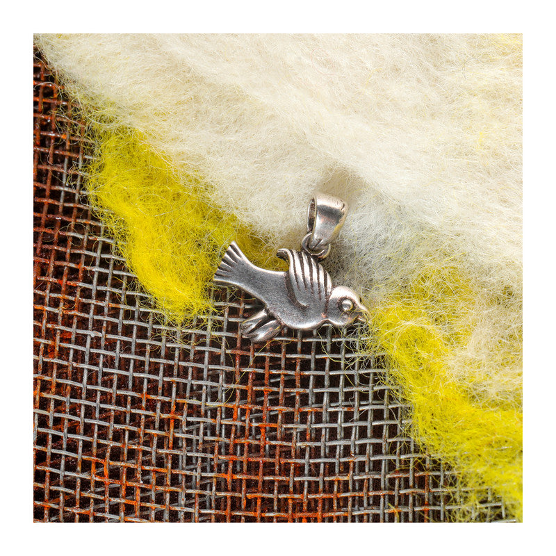 JSAJ Silver 925 Sterling Silver ANIMAL PENDANT SPARROW CHIDYA IN SMALL SIZE UNISEX PENDENT