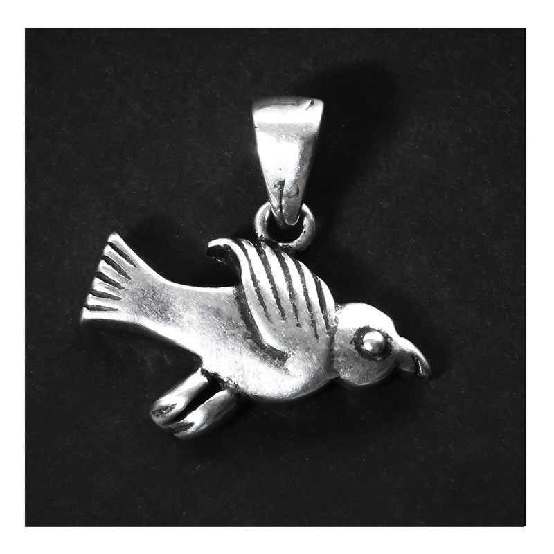 JSAJ Silver 925 Sterling Silver ANIMAL PENDANT SPARROW CHIDYA IN SMALL SIZE UNISEX PENDENT