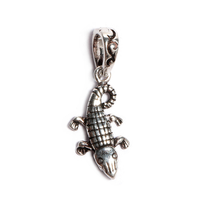 JSAJ Silver 925 Sterling Silver ANIMAL PENDANT CROCODILE MAGARMACH IN SMALL SIZE UNISEX PENDENT