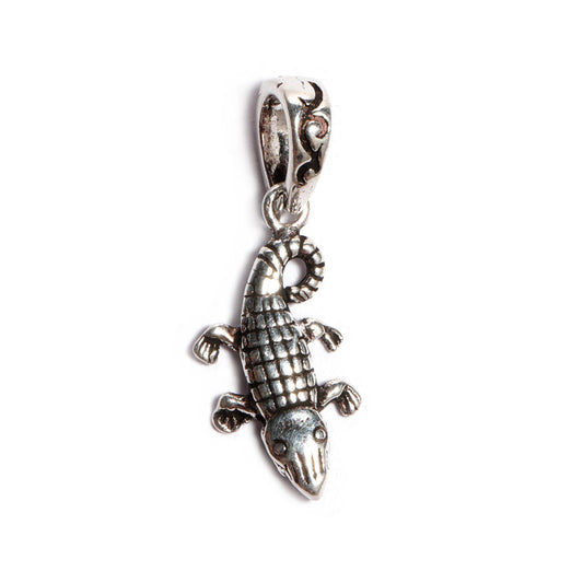 JSAJ Silver 925 Sterling Silver ANIMAL PENDANT CROCODILE MAGARMACH IN SMALL SIZE UNISEX PENDENT