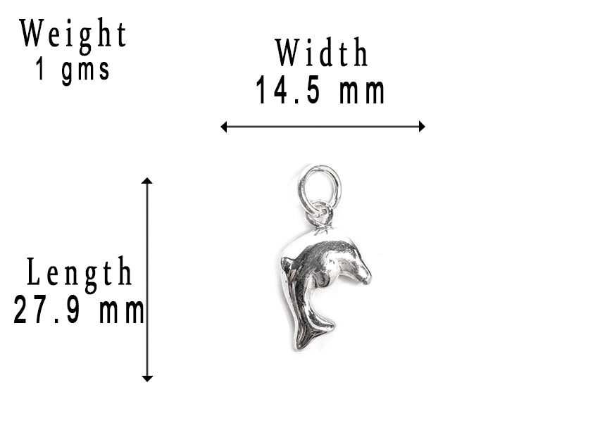JSAJ Silver 925 Sterling Silver ANIMAL PENDANT DOLPHIN IN SMALL SIZE UNISEX PENDENT