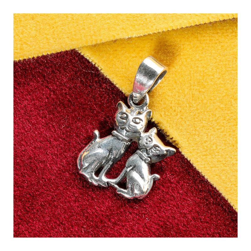 JSAJ Silver 925 Sterling Silver ANIMAL PENDANT CAT BILLI IN SMALL SIZE UNISEX PENDENT