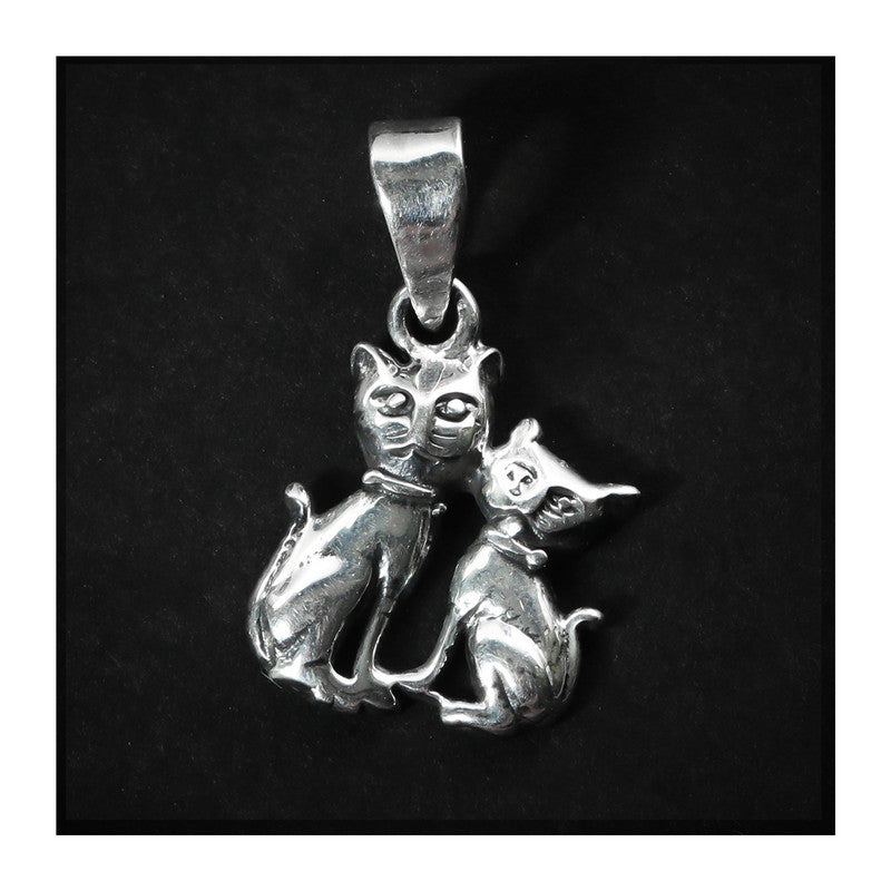 JSAJ Silver 925 Sterling Silver ANIMAL PENDANT CAT BILLI IN SMALL SIZE UNISEX PENDENT