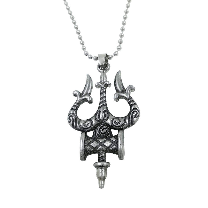 JSAJ Silver 925 Sterling Silver GOD PENDENT LOCKET LORD SHIVJI TRISHUL UNISEX PENDENT