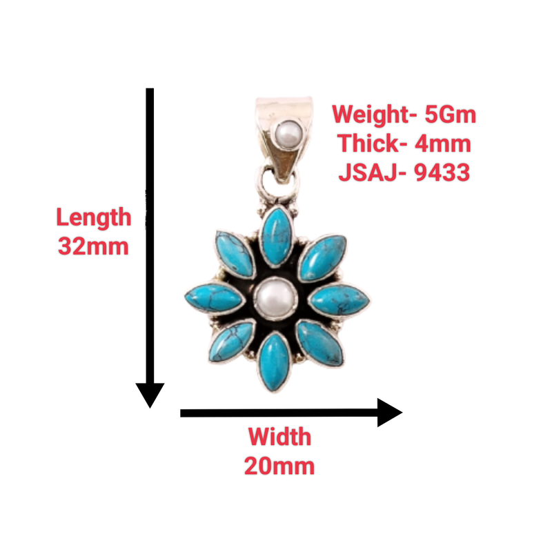 Turquoise With Pearl