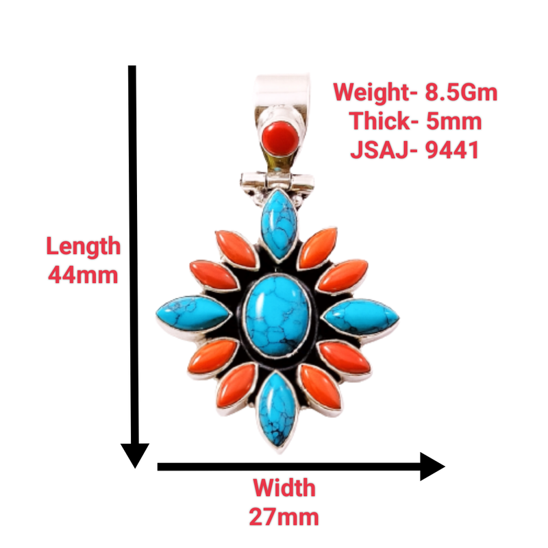 9441 Orange With Turquoise