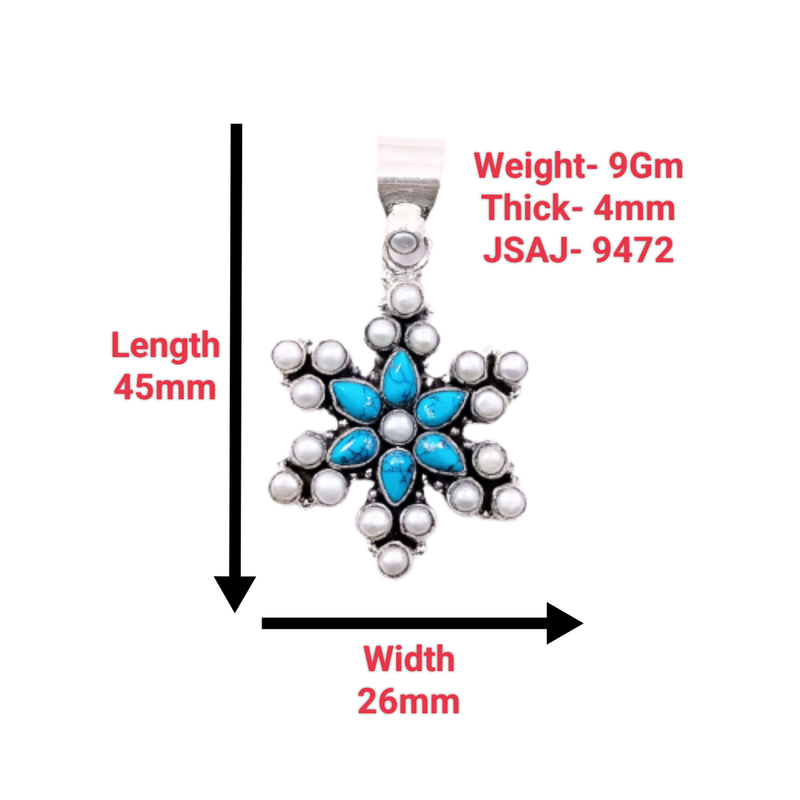 9472 Pearl With Turquoise