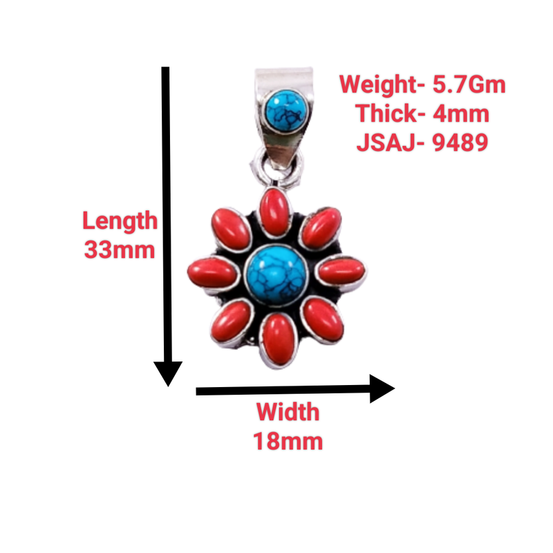 9489 Turquoise With Orange