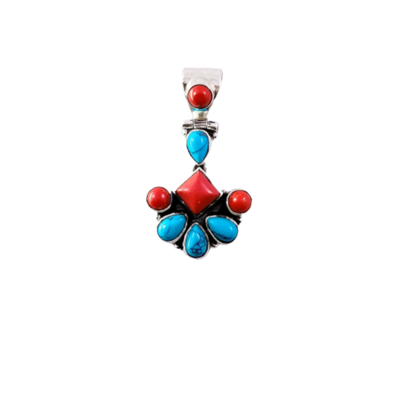 9552 Turquoise With Orange Onyx