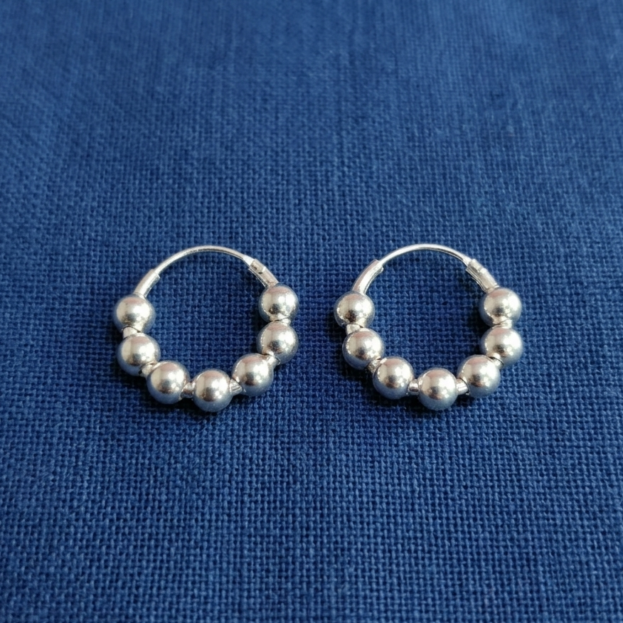 JSAJ JSAJ 925 sterling silver 7-ball baali earrings for girls and women