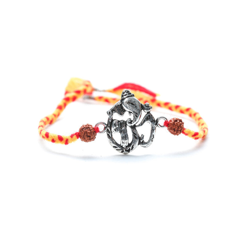 JSAJ 925 Sterling Silver OM GANESHA RAKHI
