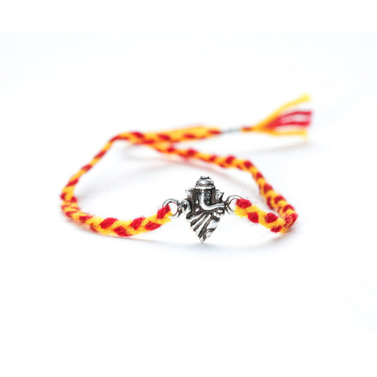 JSAJ 925 Sterling Silver LEAF GANESHA RAKHI