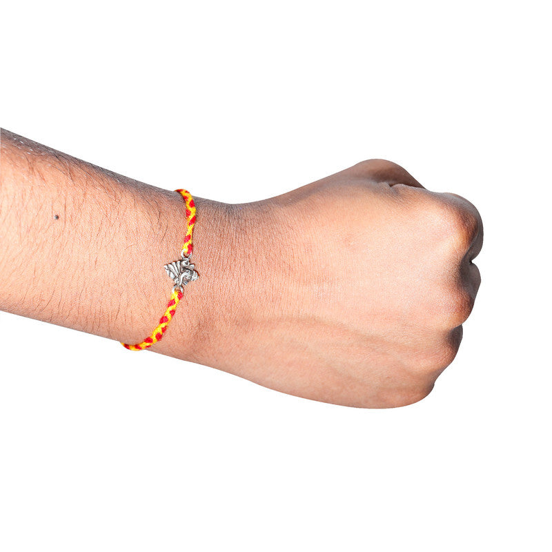 JSAJ 925 Sterling Silver LEAF GANESHA RAKHI