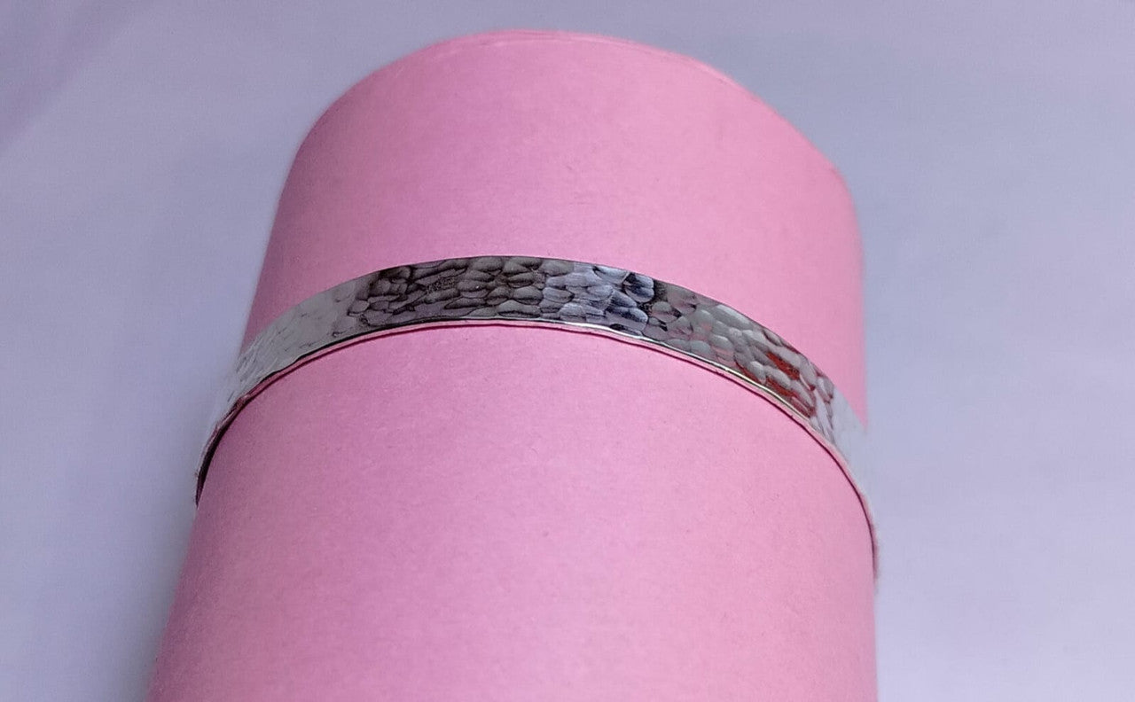 JSAJ 925 sterling silver plain hammered bangles churi, thick and durable, unbreakable design perfect for girls and women