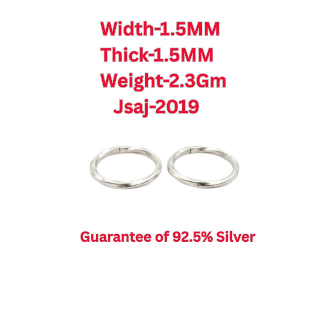 JSAJ 92.5 sterling silver curved design plain Toering, 1.5mm width, perfect for girls and women