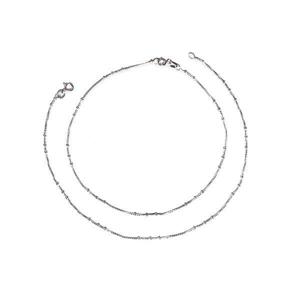 Silver 925 Sterling Silver Dotted Box Chain Anklet for Womens Girls  handmade Anklet Payal