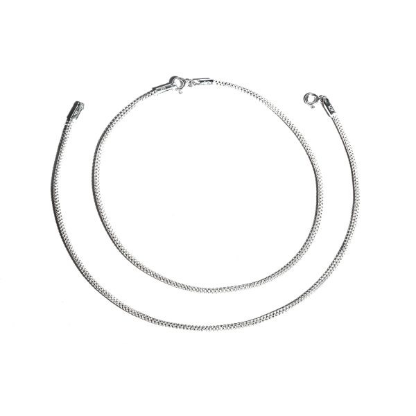 Silver 925  Sterling Silver Round JAALI Chain Anklet for Womens Girls  handmade Anklet Payal