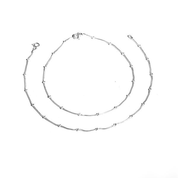 Silver 925 Sterling Silver Dotted Snake Anklet for Womens Girls handmade Anklet Payal