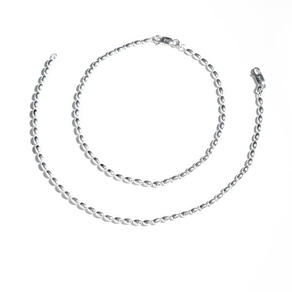 Silver 925 Sterling Silver Rice Chain Anklet for Womens Girls handmade Anklet Payal