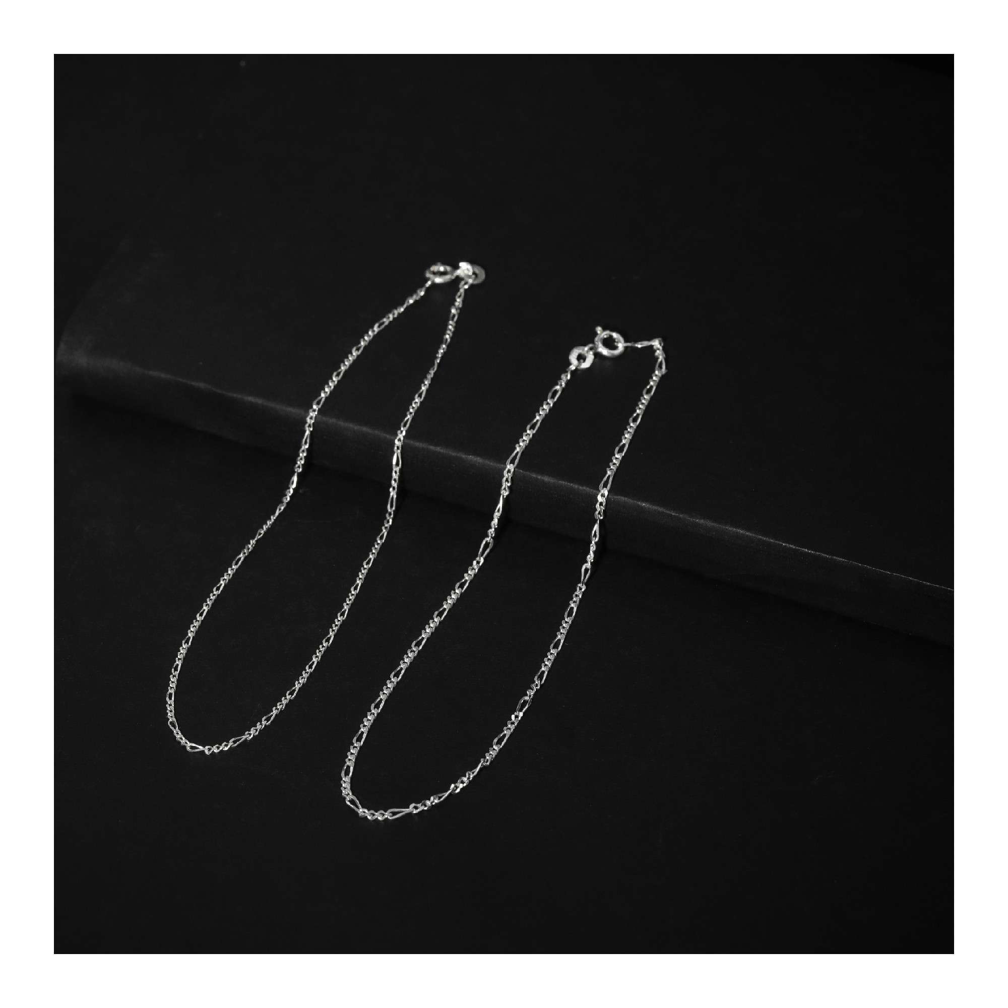 Silver 925 Sterling Silver Figaro Anklet for Womens Girls handmade Anklet Payal - Image 5