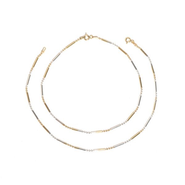 Silver 925 Sterling Silver TWO TONE Anklet for Womens Girls handmade Anklet Payal