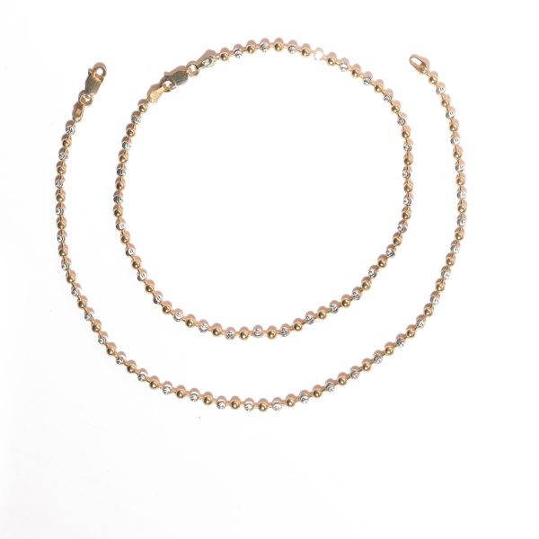 Silver 925 Sterling Silver TWO TONE BALL Anklet for Womens Girls handmade Anklet Payal