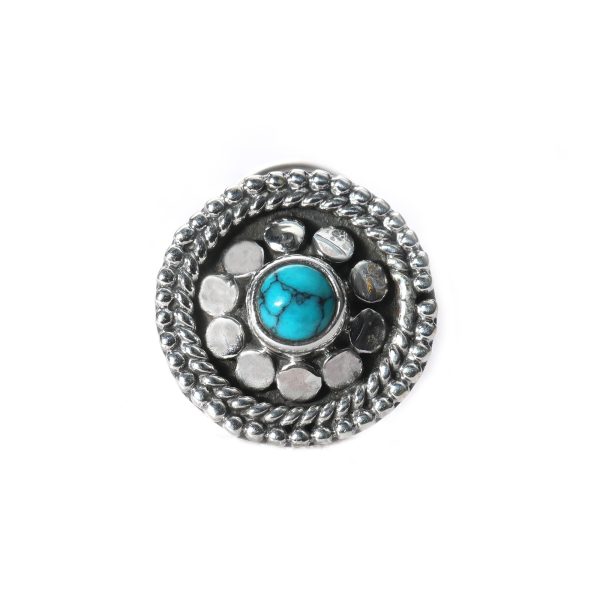 SILVER NOSE PIN WIRE NOSE PIN STERLING SILVER 925 SILVER FIROZA STONE NOSE PIN FOR GIRLS AND WOMENS