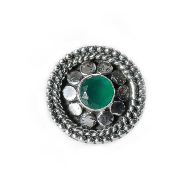 SILVER NOSE PIN WIRE NOSE PIN STERLING SILVER 925 SILVER GREEN ONYX NOSE PIN FOR GIRLS AND WOMENS