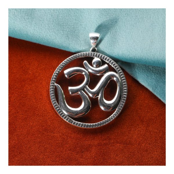 Silver 925 Sterling Silver OM PENDENT LOCKET OM IN BIG SIZE UNISEX PENDENT for Good Health and Wealth